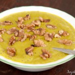 Avocado vegetable soup serving