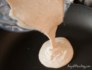 Pouring pancake batter from Vitamix